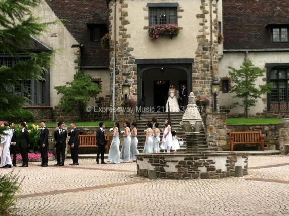 Wedding party lining up for Ceremony