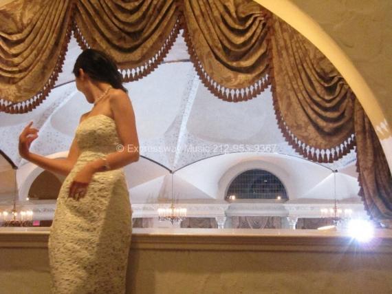 Bride Bouquet Toss from Balcony