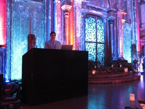 DJ Dave Swirsky set up on Angel Orensanz Stage