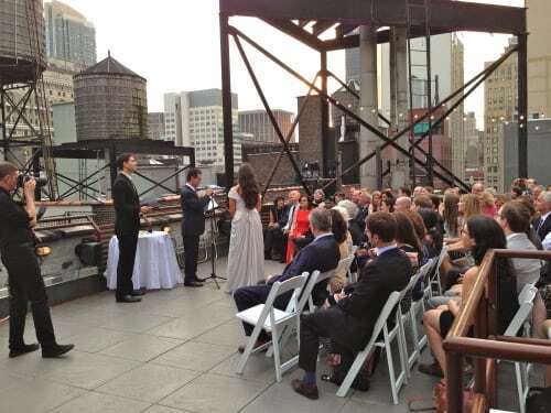 gary's loft rooftop wedding ceremony