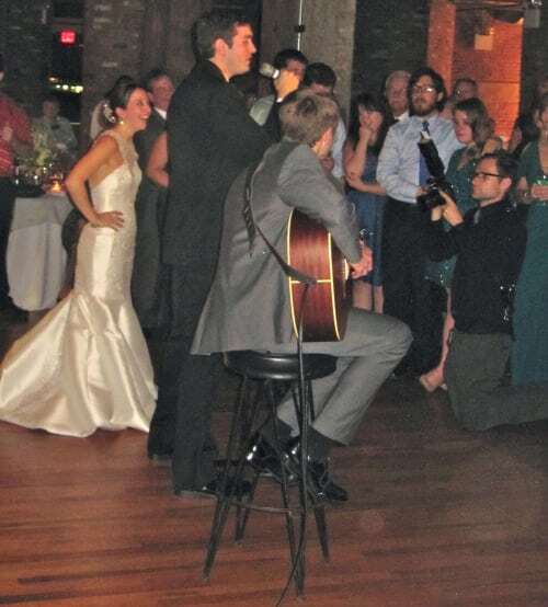 Groom singing to Bride