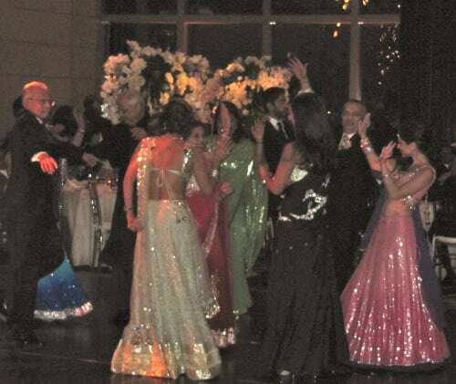 Indian and Persian guests dancing at wedding at Mandarin Oriental Hotel in NYC