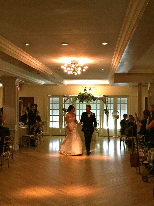 Wedding couple being introduced into the room
