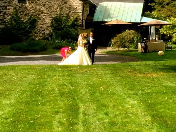 Bride and Groom walking to Alter