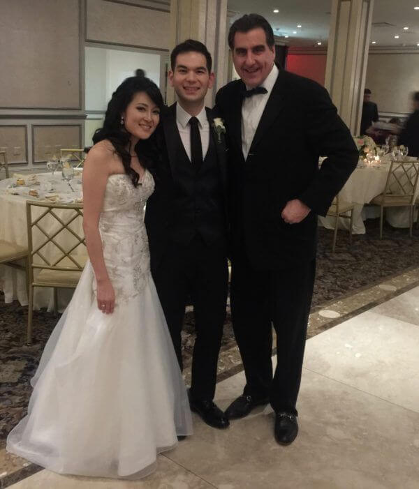 DJ Dave with Bride and Groom at Westchester NY Wedding