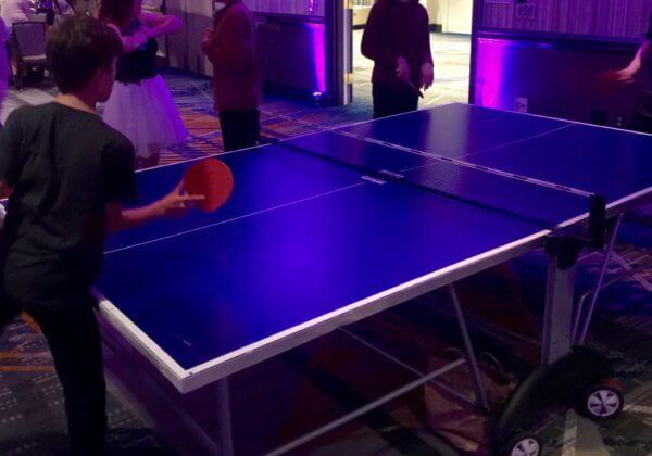 ping pong player at mitzvah