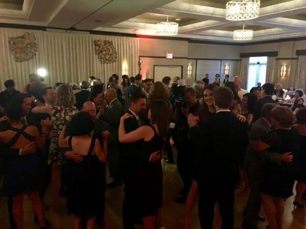 full dance floor at flushing ny wedding