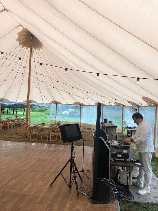 DJ Dave Swirsky dj and karaoke set up before reception