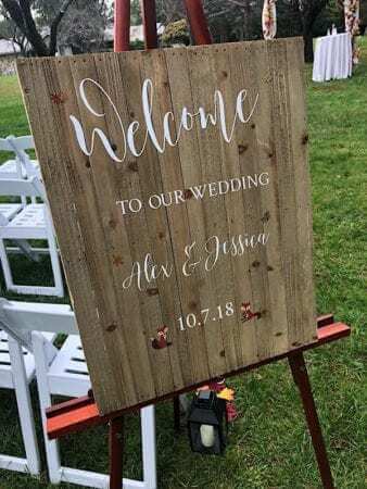Bride and Groom welcome sign at Perona Farms NJ Wedding