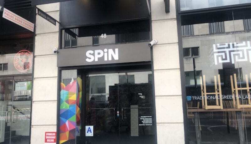 Spin Front Sign