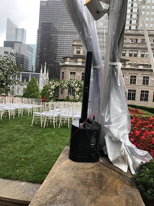 Bose speaker setup for Wedding Ceremony