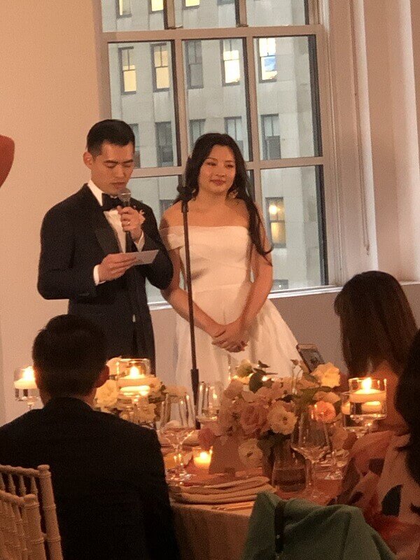 Bride and Groom toast at Wedding