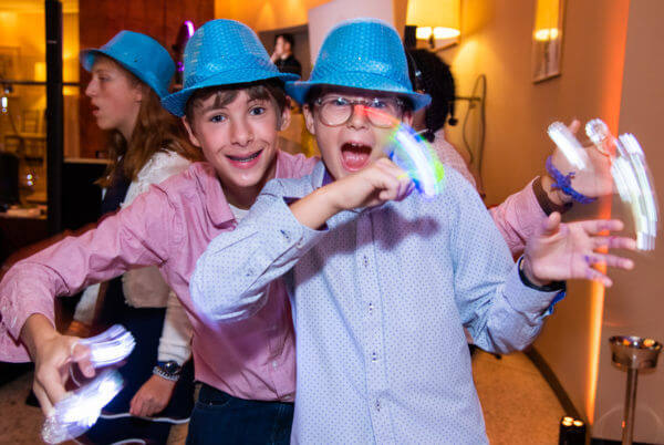 Bat Mitzvah guests having fun with Party Props