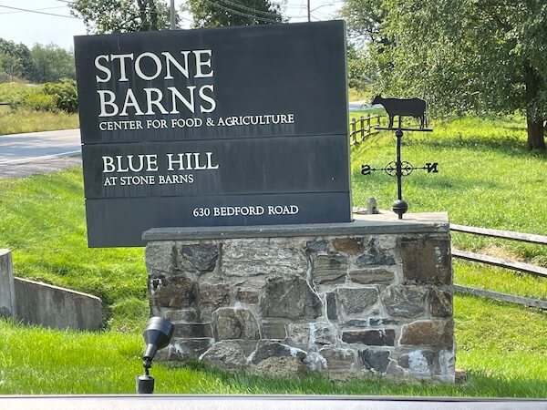 Stone Barns entrance sign