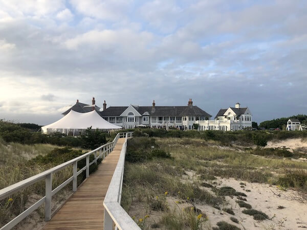 South Hampton WEdding House and Tent from Beach view
