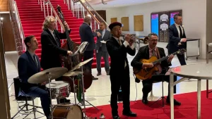 Live musicians performing at a New York event