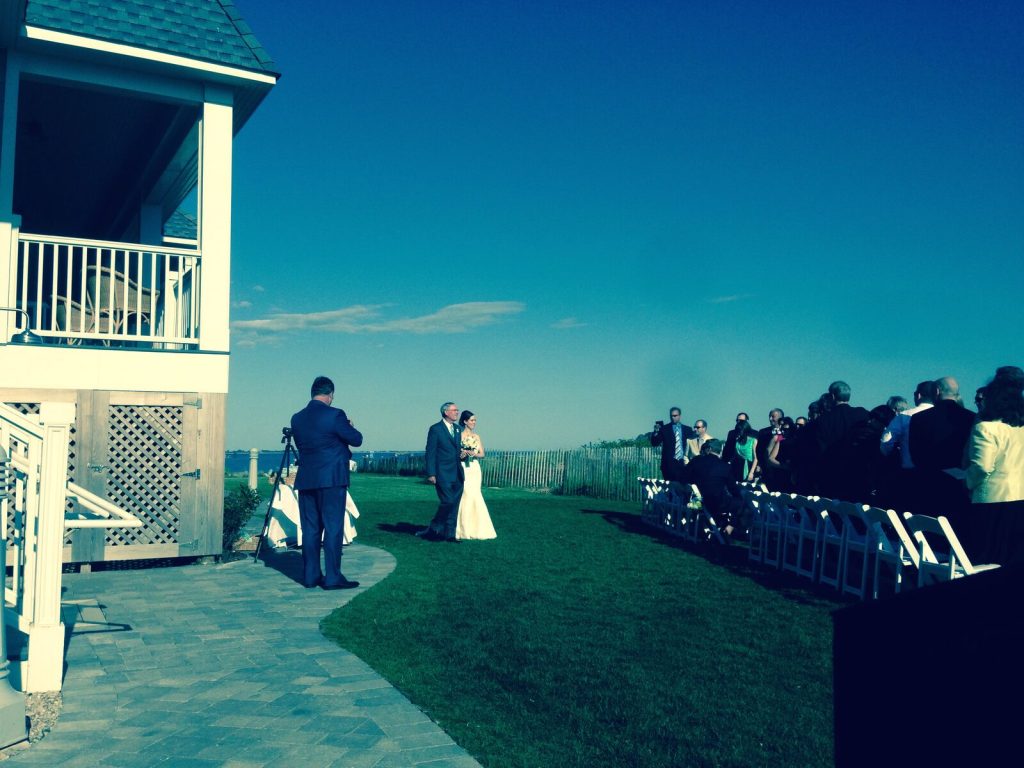 Wedding ceremony at a waterfront New York venue