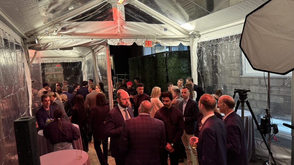 A corporate gala reception at a Manhattan venue
