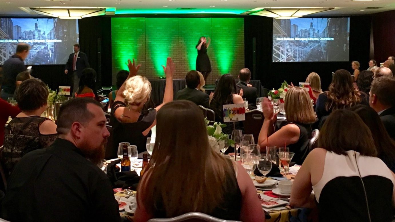 Awards dinner in the Astor Ballroom at the Marriott Marquis, Times Square